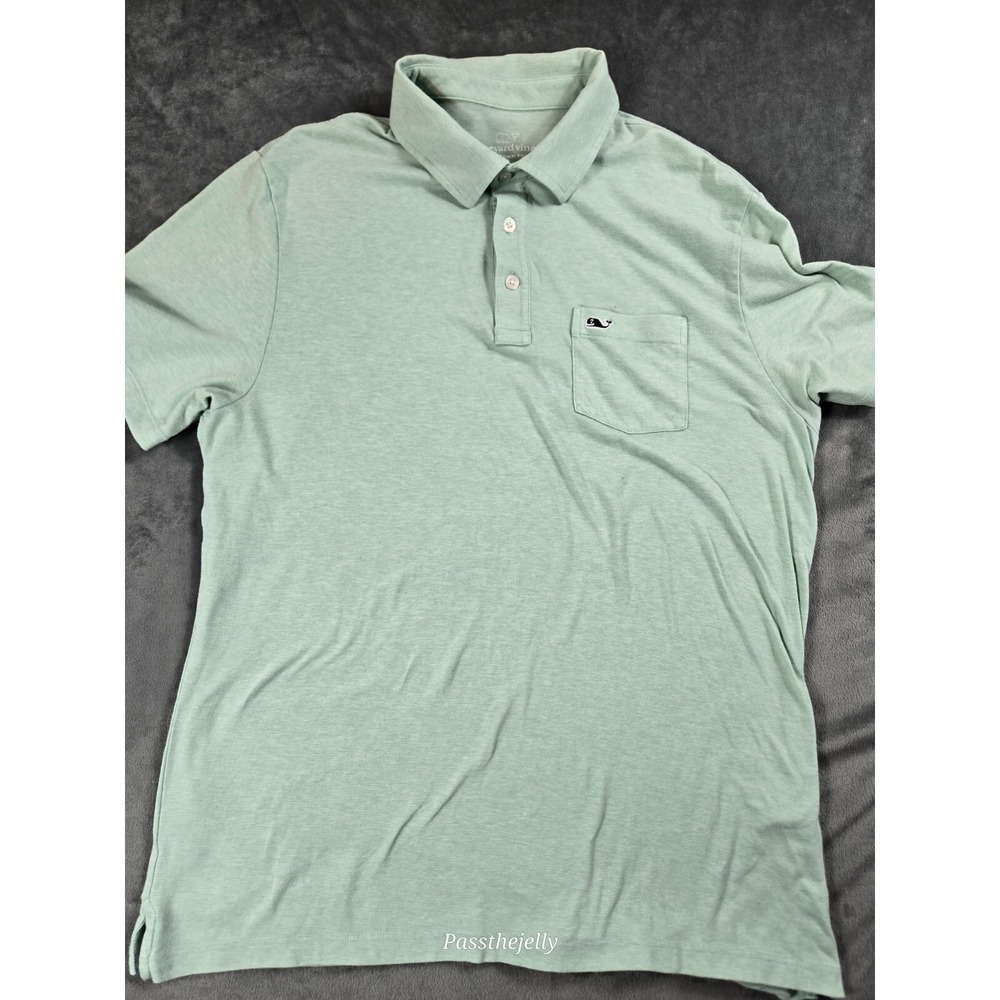 Vineyard‎ Vines Shirt Mens Medium Polo Outdoors Golf Edgartown Green Tech Hike